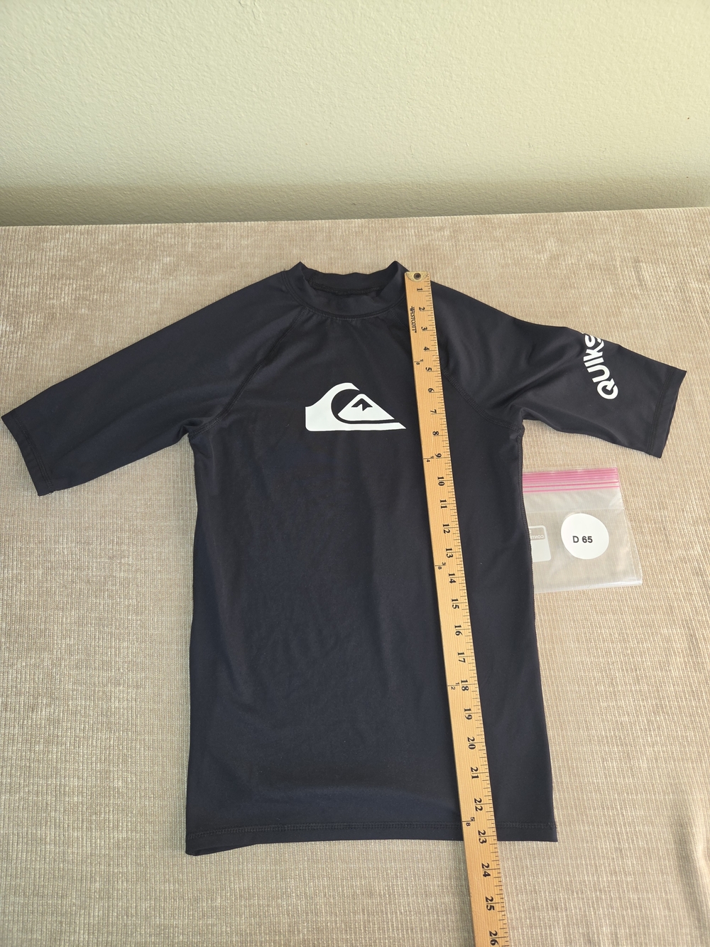 Quiksilver Kids Black Rashguard with White Logo SPF 50